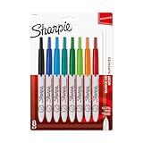 SHARPIE Retractable Permanent Markers, Ultra Fine Tip, Assorted, 8/Pack (1742025)