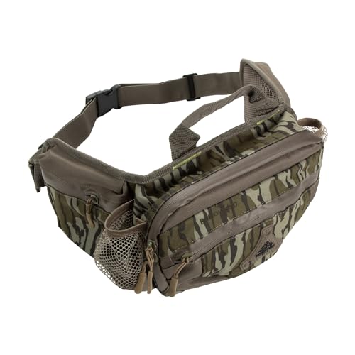 North Mountain Gear Camouflage Fanny Pack - Lightweight & Waterproof Hunting Waist Pack For Outdoor, Hiking Camping Accessories (Mossy Oak Bottomland)