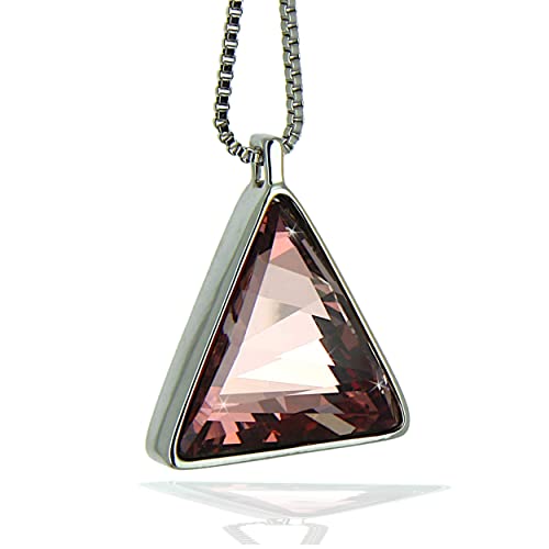 Lange Kette Damen Dreieck 70 cm Elegant/ Swarovski Kette / Blau/Lila/ Kristall Kette Silber /Crystal Necklace / Svarowskyketten Damen /Anhänger Kette Modeschmuck Halskette Lang Modern Cover