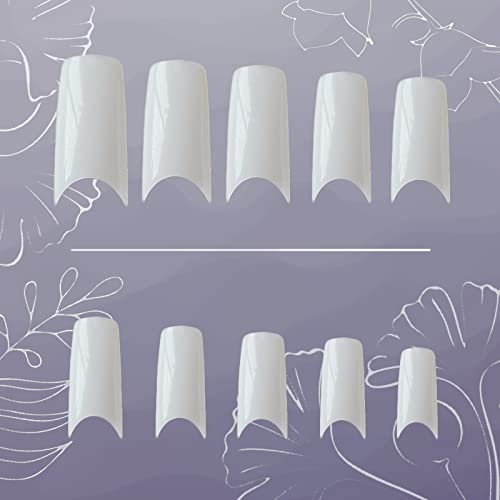 French Nail Tips, White Nail Tips, Flake Nails Half Cover, False Nail Tips for DIY Finger Extension Nails, White Translucent 500PCS
