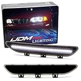 iJDMTOY Dark Smoked Lens White Full LED Strip Bumper Reflector Replace Side Marker Light Kit Compatible with BMW E46 2004-2006 LCI/Facelift 325CI 330CI 2-Door, Replace OEM Amber Front Reflex