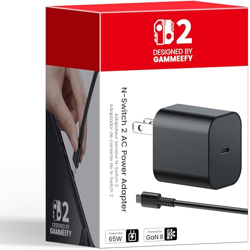 Image of 65W Switch 2 Charger with 10FT(3M) Cable - GaN3 AC Power Adapter for Nintendo Switch /OLED /Lite & Steam Deck /OLED, Original Quality, Supports 4K TV Mode, PD3.0 Fast Charger for PS4 Controller, Galaxy