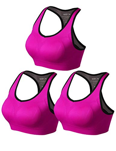 Image of Match Sports Bras for Women, Seamless Racerback Bra with Mid-Impact | Full Coverage Bras with Removable Pads, Soft & Breathable Fabric, Ideal for Yoga, Running, Workout, Pilates & Daily Wear