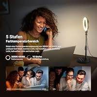 NEEWER Basics 5" LED Tisch Ringlicht mit Ständer, Monitorhalterung, 10W kompatibel mit iPhone, Computer, Laptop, Webcam, Handy für Selfies Makeup Video Zoom Videokonferenzen Beleuchtung, schwarz BR60 – Ansicht 3