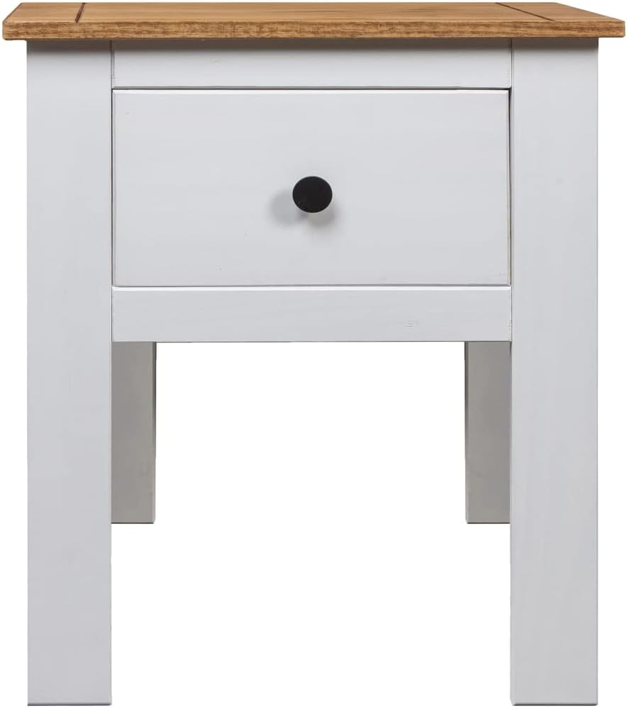 Wooden Bedside Cabinet with one Drawer, Bedside Table Cabinet Nightstand Minimalist and Practical End Side Table for Bedroom 18.1"x15.7"x22.4" Pine Panama Range White