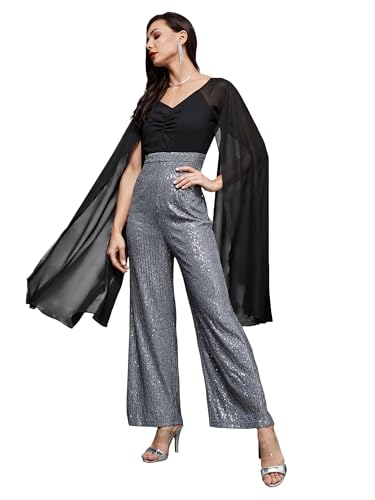 Image of Miss Chase Women's Keyhole Neck Regular Sleeve Regular Length Jumpsuit with Pockets