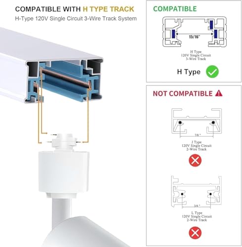 Image of White LED Track Lighting Heads Kit 24-Lights 3000K Warm White