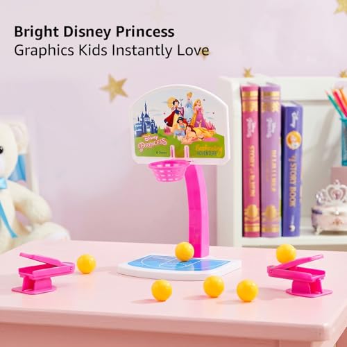 Image of Amazon Brand - Jam & Honey Disney Frozen Tabletop Shooting Basketball Game | Mini Desktop Arcade Toy | for Kids 3+ Years | Spring-Loaded Launcher | Skill Development | Kids Friendly | Gift Ready