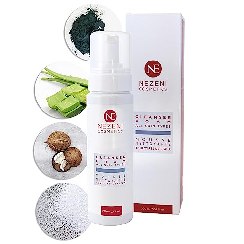Nezeni Espuma Limpiadora Facial Desmaquillante Todo Tipo de Pieles y Sensibles 200 ml | 14 Principios Activos | Vegano | BAJO EN CONSERVANTES
