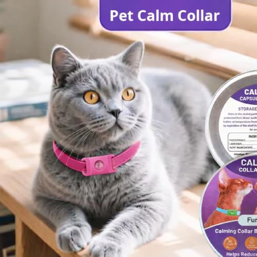 Image of FurLife Pet Calming Pendant - Waterproof Collar Tag for Dogs & Cats | Suitable for All Breeds - (Pink)