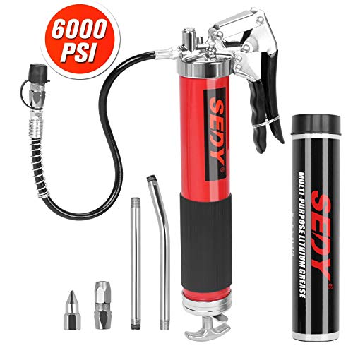 SEDY Heavy Duty Pistol Grease Gun, with 18