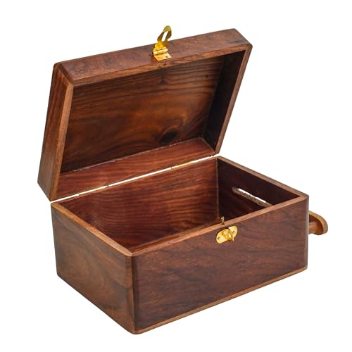 Image of ITOS365 Handcrafted Wooden Gullak Money Saving Bank | Coin Slot Piggy Bank for Kids & Adults | Wooden Savings Box for Home Decor | Gift Item for Festivals, Birthdays & Return Gifts