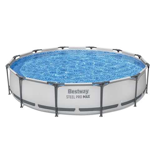 Image of Bestway Steel Pro MAX Above Ground Swimming Pool (12' x 30 inch) | Round Outdoor Backyard Family Pool with Tritech Puncture-Resistant Liner | Easy Setup | Includes Filter Pump for Clean, Clear Water