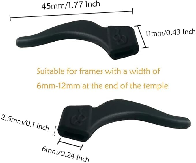 Image of FEORA Ear Grips Supporter for Spectacles Hook Temple Tips Retainer Spectacle holder Eye Glasses Spec supporter hooks Anti Slipping Anti-Fall Eye Glass Holder for Eyewear Specs holder Strap - Pairs