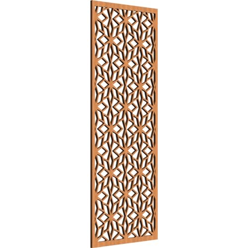 Image of 17 3 /8 inchW x 44 3 /8 inchH x 3 /8 inchT Lake Decorative Fretwork Wood Wall Panels, Cherry