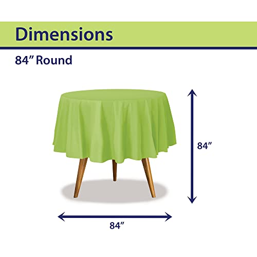 Image of Party Dimensions Lime Green Disposable Plastic Tablecloth for Round Tables (36 Pack) Table Cloths for Parties, Events & Weddings, Indoors & Outdoors, 84 inches, Plastic Table Cover