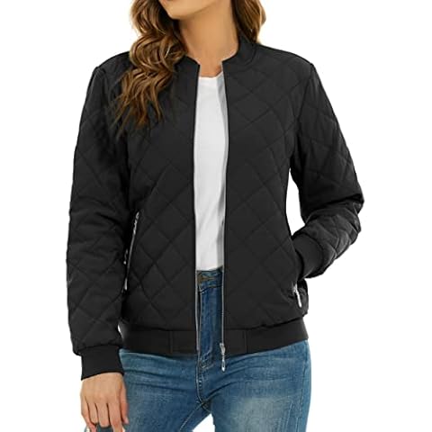 TACVASEN Women's Quilted Bomber Jacket Cover