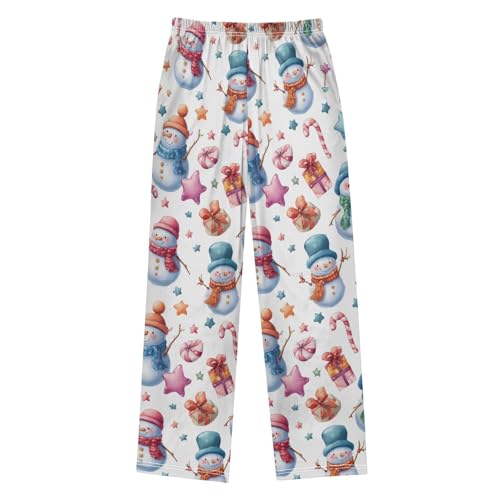 Christmas Pajama Pants Snowman Candy Star Long Sleep Pants Lounge Bottoms2