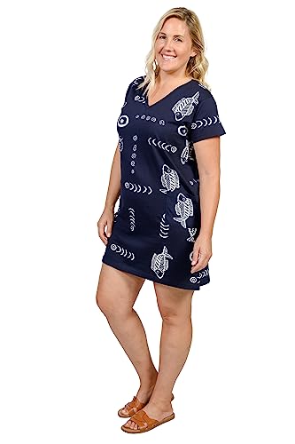 INGEAR Women’s Beach Swimsuit Cover Up Short Cotton Shift Dress Sleeveless Tee with Pockets2