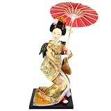PRETYZOOM Kinionic Doll Japanese Geisha Doll Asian Porcelain Figurine Home D Cor Accent for Bedroom Living Room Office 9.8 Inch Lightweight Collectible