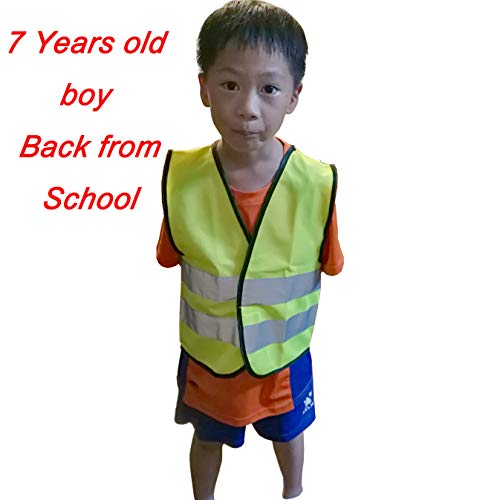 Zojo High Visibility Kids Safety Vests,Reflective Vest For Cycling, Skateboarding, Or Walking Back To School -Fits For Boy And Girl 3-7 (10 Pack, Kids-S-Neon Yellow) #TOP2