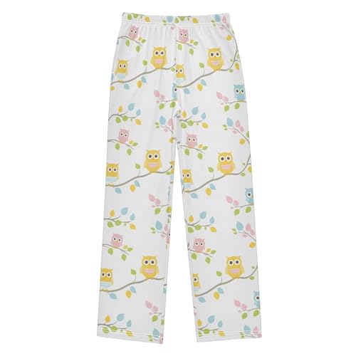Pajama Pants Owls Tree Branches PJ Bottoms Sleepwear Lounge Sleep Pant with Pockets