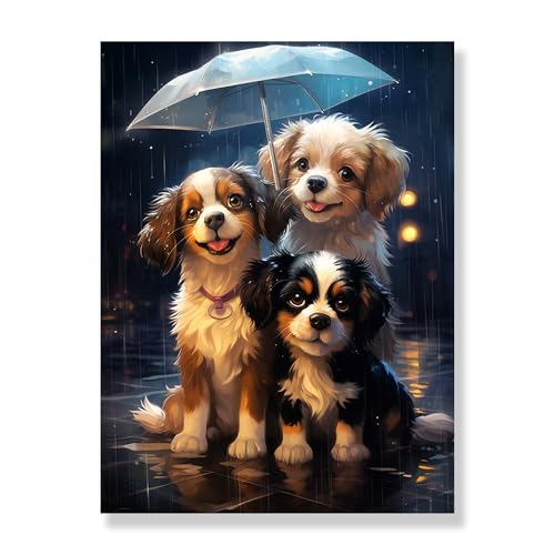 Bimkole 5D Diamant Malerei Hunde Regenschirm
