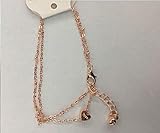 DZT1968 Womens Elegant Double Chain Heart Bead Anklet Ankle Bracelet Beach Foot Jewelry Gold