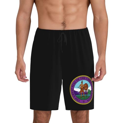 The Great Seal of The Chickasaw Nation Pajama Shorts for Men, Men's Pajama Bottoms, Sleepwear for Summer