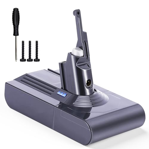 Lestele 6000mAh Batteria per Dyson V8, Batteria di Ricambio per Dyson V8 SV10 Absolute Pro Animal Plus Motorhead Total Clean Fluffy Originale Aspirapolvere