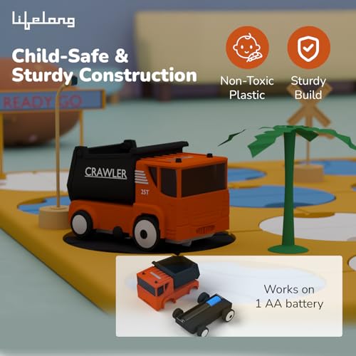 Image of Lifelong Cuppy 41-Piece DIY Maze Track Toy with Light & Music | STEM Learning Puzzle Game with Garage, Road Signs & Battery Car | Educational Construction Playset for Kids | Boosts Skills for 2+ Years