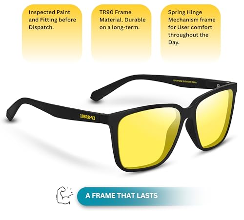 Image of EFERMONE Night Driving Glasses with Cleaning Kit, Yellow Polarized Lens, UV400, Anti-Glare Glasses for Riding Bike and Car