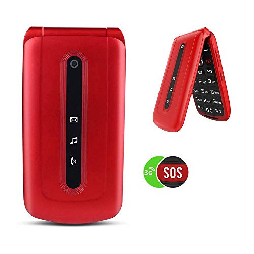 Ushining 3G Unlocked Flip Cell Phone for Senior & Kids,Dual SIM Card 2.4'
