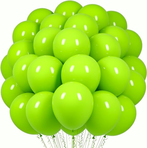 50 Globos Verdes de Látex Natural Biodegradables, Fabricados en la UE, 12 (31cm), Óptimos para Helio y Aire, Ideales para Bodas, Cumpleaños y Bautizos