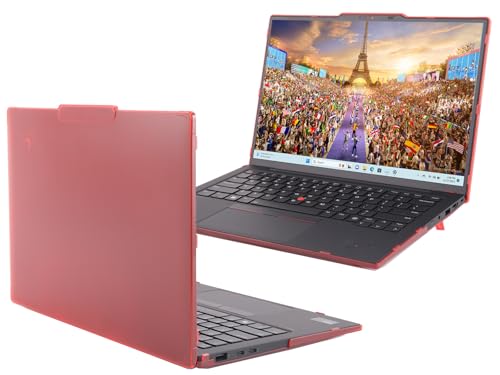Image of mCover Hard Case ONLY Compatible for 2024-2025 14 inch Lenovo ThinkPad X1 Carbon Gen 12 Windows Notebook PC (with 180-degree Hinge, NOT Fitting Any Other Lenovo Models) - Red