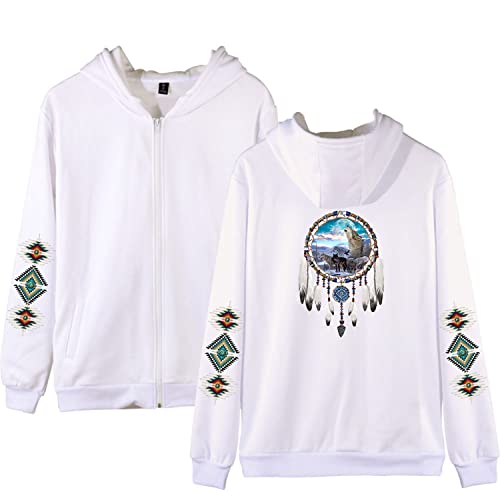 SIAOMA Native Americans Zip Up Pullover Hoodie Unisex Native Indians Hooded Pullover Sweatshirt for Men Women