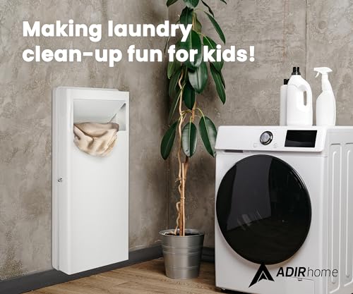 Adirhome ADI315-01-WHI-NEW Built-In Laundry Hamper, Clothes Hamper With Lid Wall Laundry Basket thumb #6