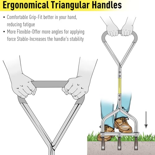 Jardineer Manual Core Aerator Lawn Tool – 5-Inch Deep Soil Aeration, Triangular Handle for Stability, Non-Clogging Tubes for Lawn & Garden Care 3 Jardineer Manual Core Aerator Lawn Tool – 5-Inch Deep Soil Aeration, Triangular Handle for Stability, Non-Clogging Tubes for Lawn & Garden Care - Image 3