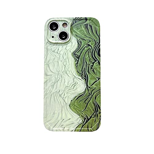 Coque silicone peinture à l'huile pour iPhone, fini les bris d'écran grâce au TPU antichoc vert