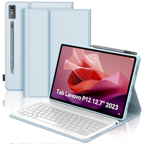 SENGBIRCH Funda con Teclado para Lenovo Tab P12 12.7', Lenovo Tab P12 Funda Teclado, Español Ñ...