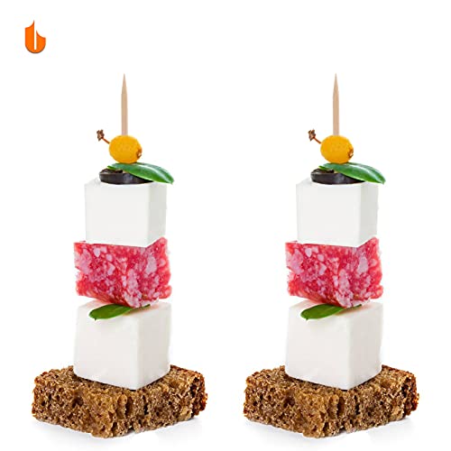Image of Urbanstrive Sturdy Safe Toothpick Holder with 800 Natural Wood Toothpicks for Teeth Cleaning, Unique Home Design Decoration, 2 Pack (Black)