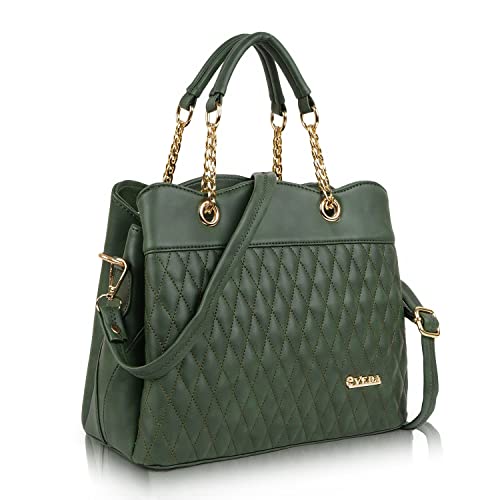 Image of EVEDA Synthetic Vegan Leather Classic Chain Strap Top Handle Handheld Shoulder Crossbody Water Resistant Handbag For Women