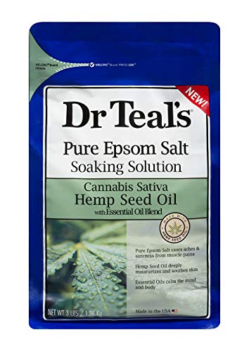 Teal's Pure Epsom Salt Soak, Cannabis Sativa Hemp Seed Oil, 3 Lbs