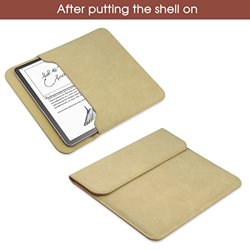 HoYiXi Universal Sleeve Case for 10.2-inch Kindle Scribe (2024 & 2022 Release)10.3-inch Kobo Elipsa eReader 2021/10.3-inch Remarkable 2 Digital Paper 2020 Bag Pouch for 10.2'' 10.9'' iPad eBook, Brown