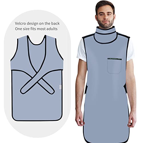 Image of Xray Protective Lead Apron with Thyroid Collar - 0.5mmPb Lightweight Dentist x-ray Shield for Hospitals Labs Nursing Homes