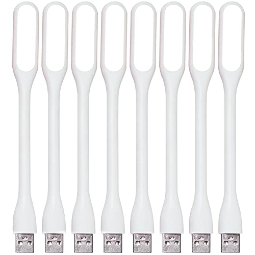 Kyfreshpower Mini USB LED Lamp, Adjustable USB Night Light, Compatible for Power Bank, Laptop, Notebook, Reading, Computer Keyboard USB Reading Light (8-White)