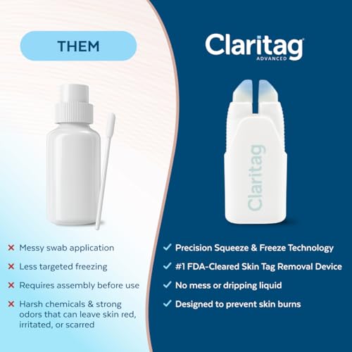 claritag advanced skin tag remover - fda-cleared device - only for skin tag removal - works in 7-14 days - up to 10 treatment cycles