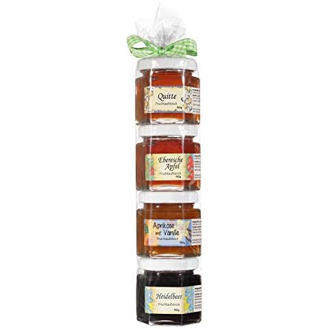 Fruchtaufstriche Geschenkrolle - Konfitüre Fruchtaufstrich Geschenk Set aus dem Allgäu - 4 x 50g Hausgemachter Fruchtaufstrich - Geschenk für Fruchtaufstrich Liebhaber Cover