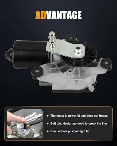 Image of ROADFAR Front Windshield Wiper Motor Compatible For Cadillac For Escalade | Fit For Chevrolet For Tahoe 1995-2000|For GMC For C1500 Suburban 1995-1999|For GMC For C2500 1991-2000|OEM:22100736|5 Pins