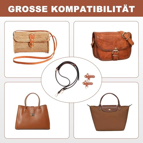 Schultergurt für Longchamp Damen Taschen - Einstellbarer Taschengurt ohne Stanzen von Löchern für Longchamp Mini Bag Straps (Braun) 5